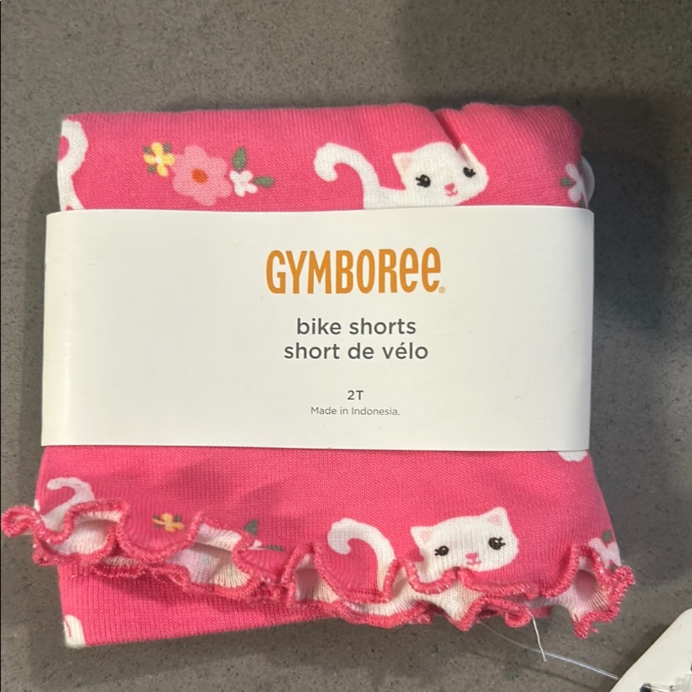 Gymboree Pink Cat Bike Shorts NWT 2T
